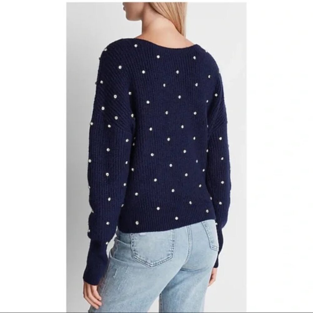 Express Sweater | Adorable Rhinestone Twist Sweater - Reversible! - Picture 4 of 11